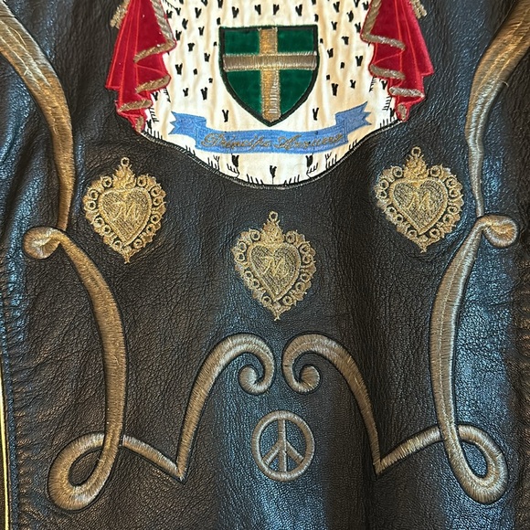 RARE RARE Leather Velvet Moschino Couture Leather Jacket - Picture 16 of 16